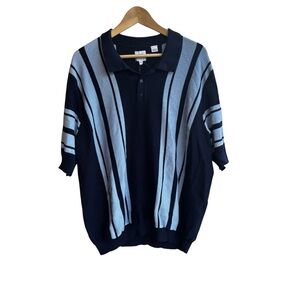 Max ‘n Chester Men’s Polo XXL NWT Maritime Blue Stripe Knit